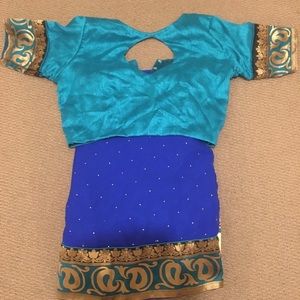 Sari with stitched blouse